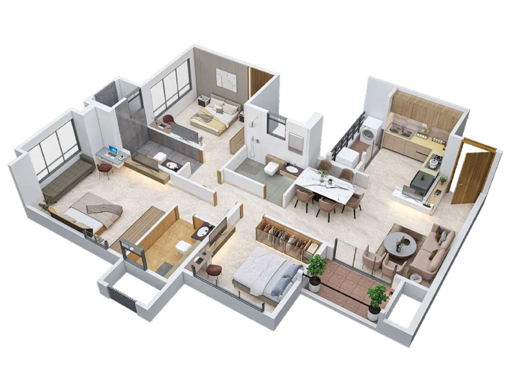 Majestique Twilight Balewadi 3 BHK Floor Plan Image