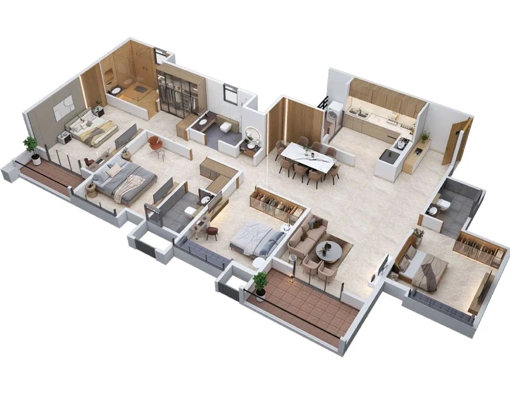 Majestique Twilight Balewadi 4 BHK Floor Plan Image